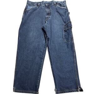 Y2K VTG Fubu Jeans Wide Leg Baggy Hip Hop Skater Men's Size 44 x 34 (44x31) Blue